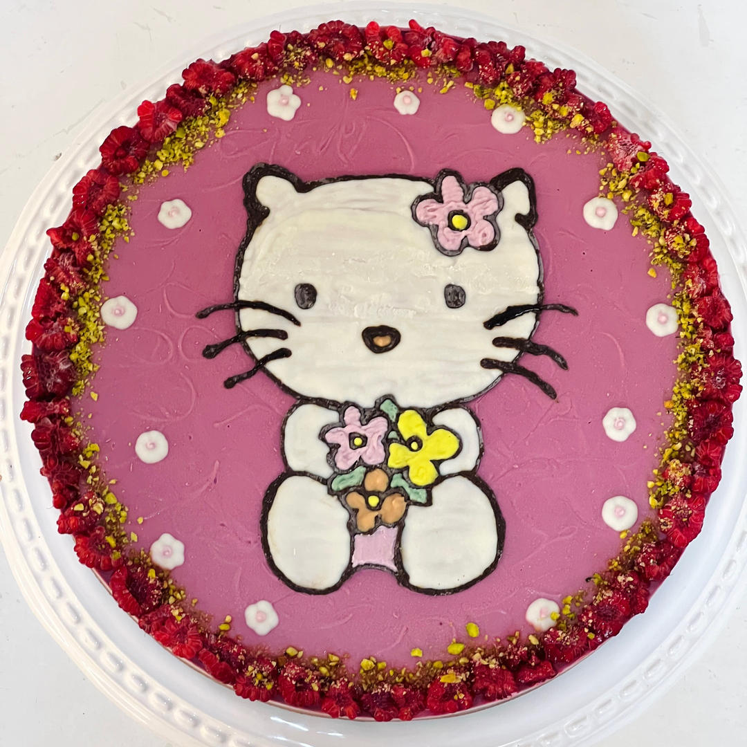 Tort Cheesecake cu Zmeura, Hello Kitty - Colecția pentru copii