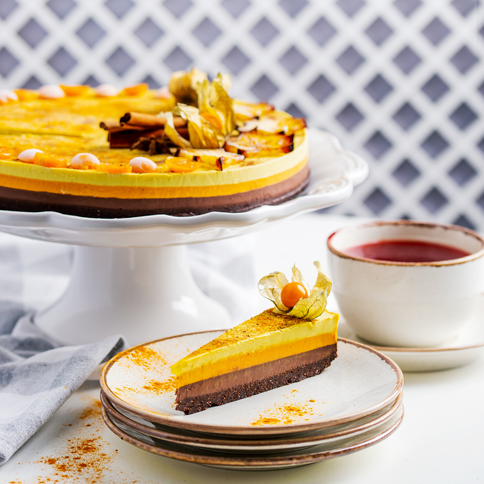 Tort ciocolata, portocale si maracuja (fructul pasiunii)